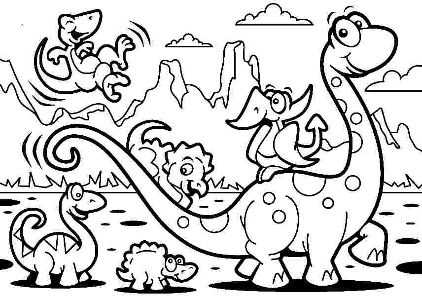 Desenho de dinossauro para colorir - Blog Ana Giovanna